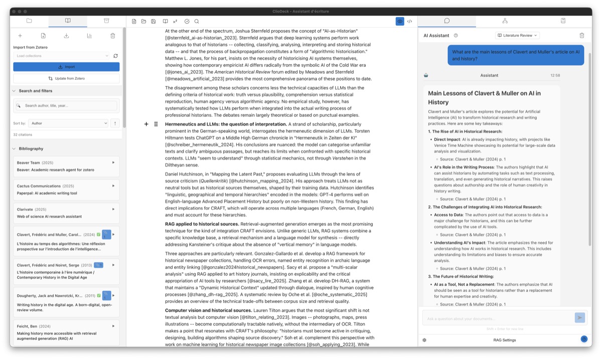 ClioDeck screenshot (light)